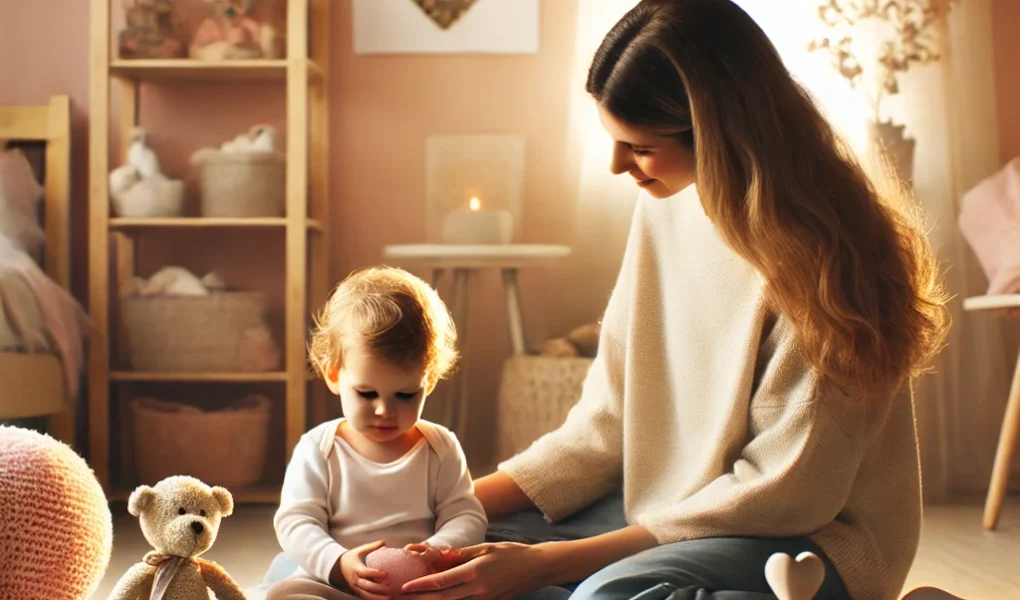 Uma mãe ensinando ao seu filhos os 4 pilares.