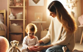 Uma mãe ensinando ao seu filhos os 4 pilares.